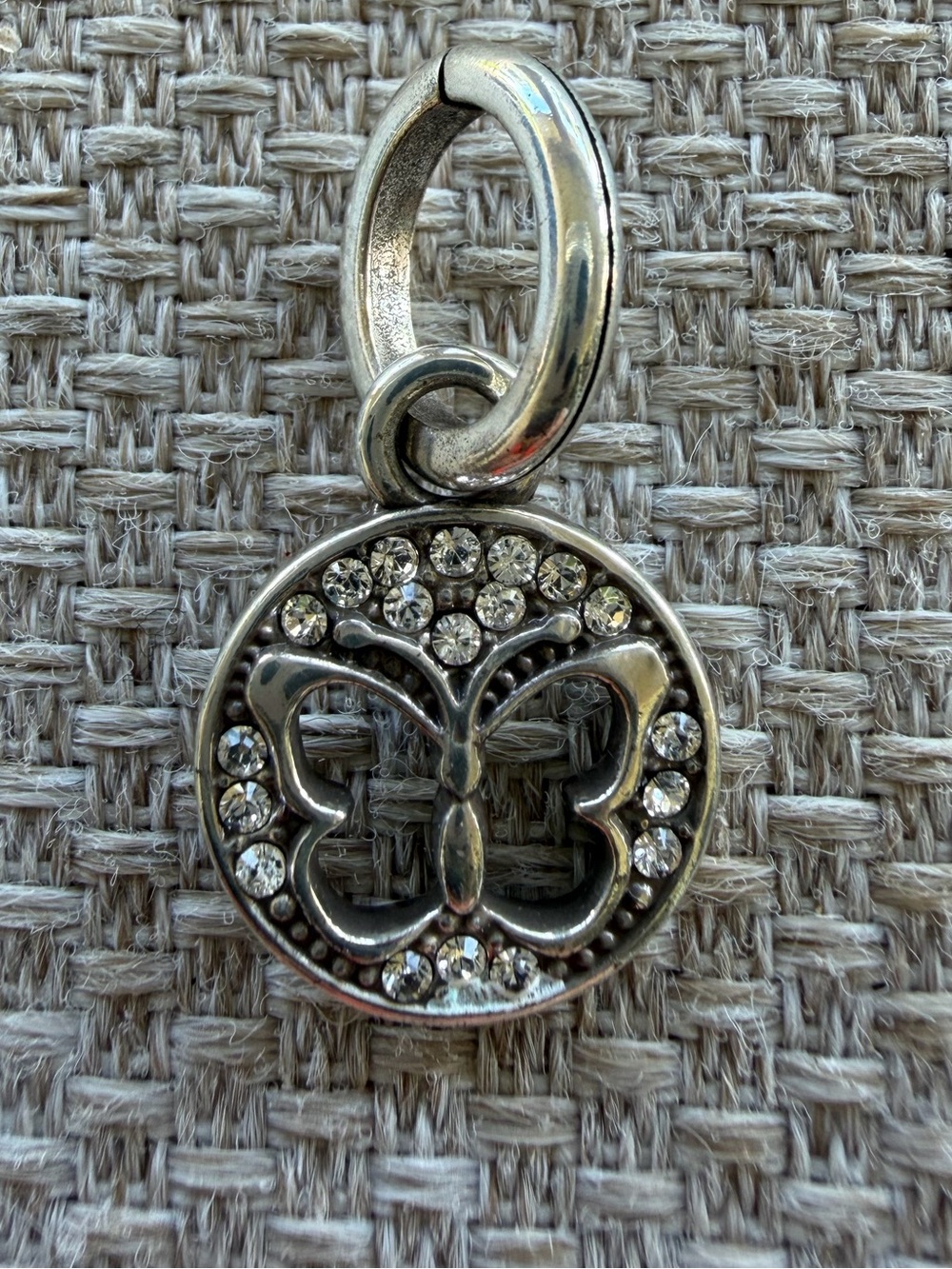 Brighton Silver Butterfly Crystal Charm Pendant